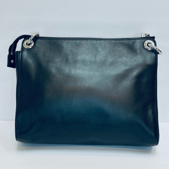 Michael Kors Gianna Convertible Medium Leather Messenger Crossbody Bag Black - Picture 5 of 16